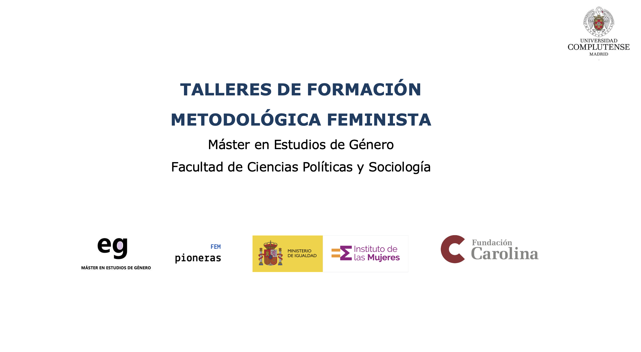 Talleres de formación metodológica feminista